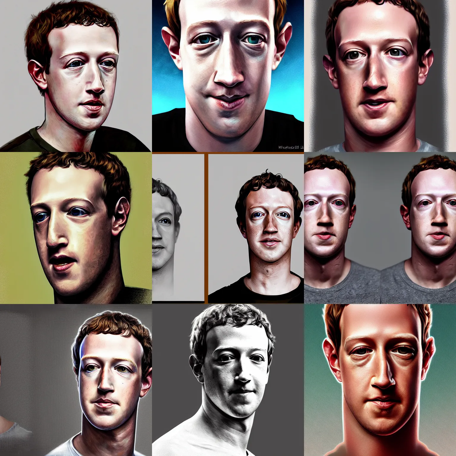 Prompt: portrait of mark zuckerberg after taking meth, fantasy, trending on artstation