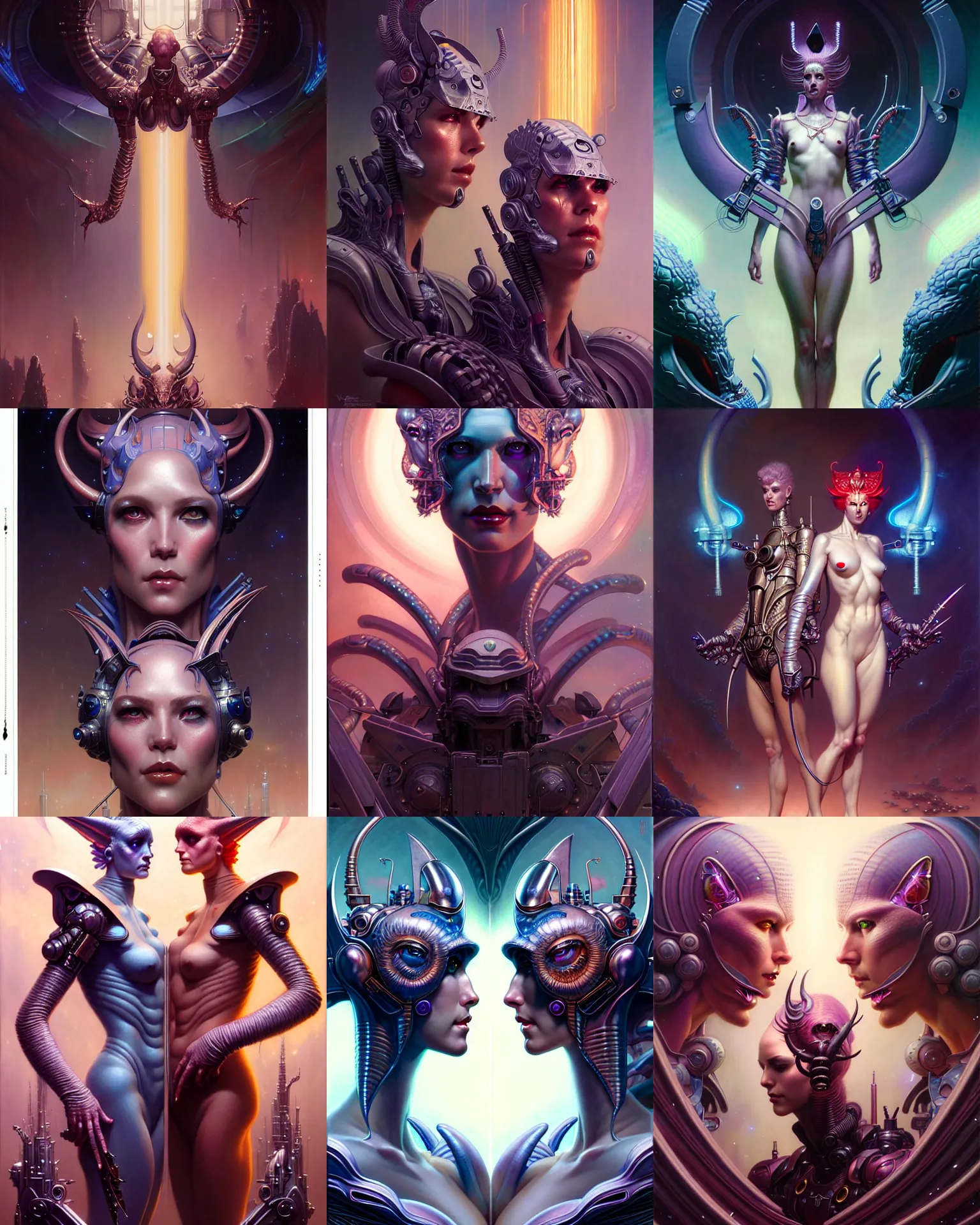 Prompt: beautiful gemini fantasy character portrait, ultra realistic, wide angle, intricate details, blade runner artifacts, highly detailed by peter mohrbacher, hajime sorayama, wayne barlowe, boris vallejo, aaron horkey, gaston bussiere, craig mullins