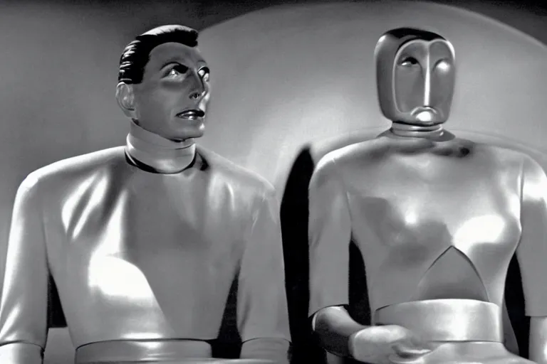 Image similar to movie still from the day the earth stood still, 1 9 5 1