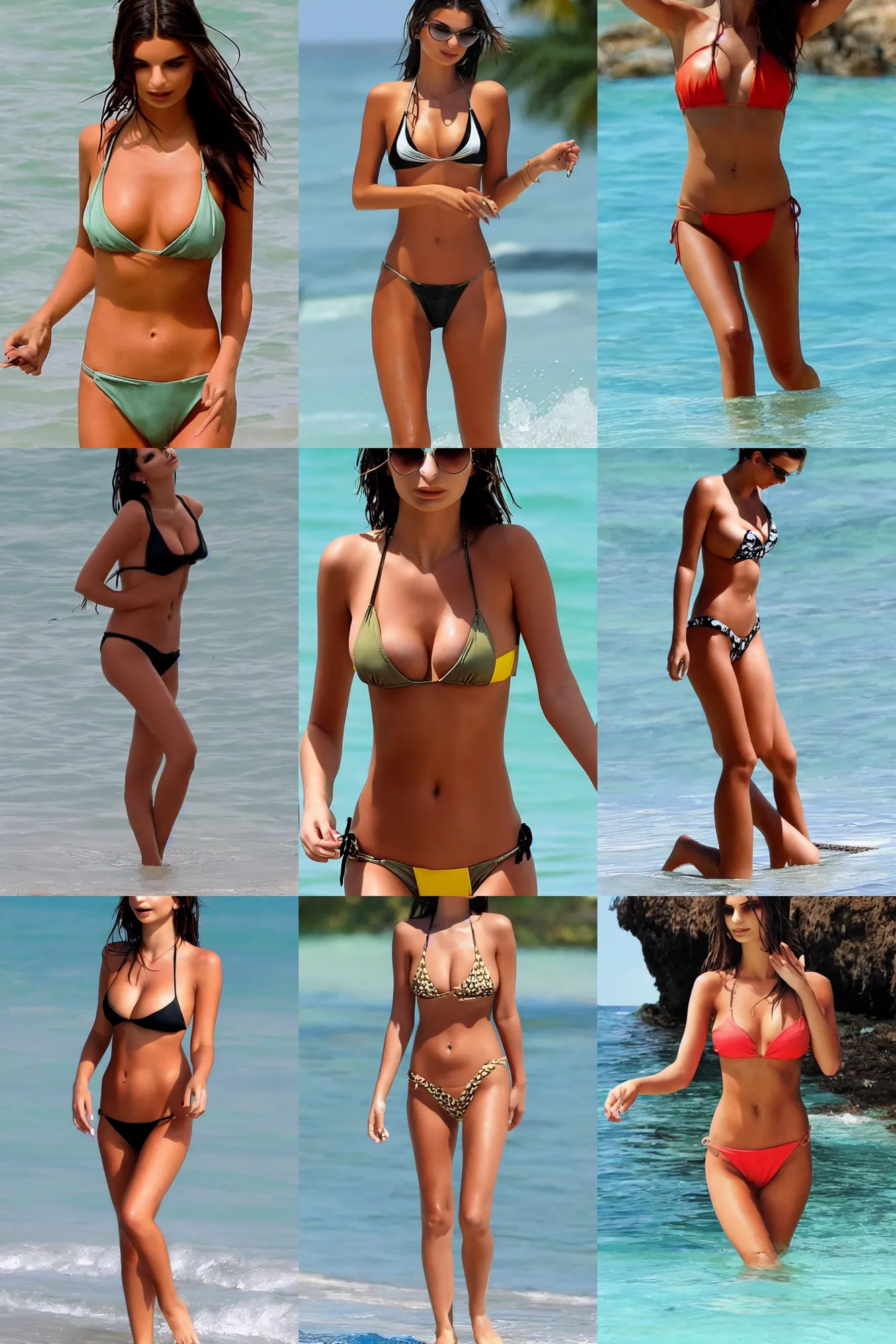 Prompt: emily ratajkowski blonde bikini