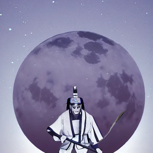 Image similar to samurai full moon ambient light cinematic