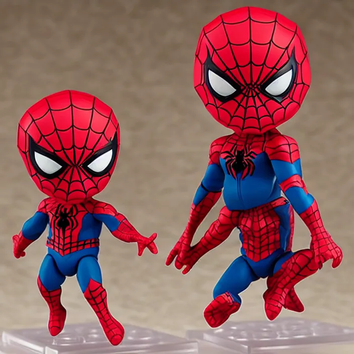 Image similar to spiderman, an anime nendoroid of spiderman, figurine, detailed product photo