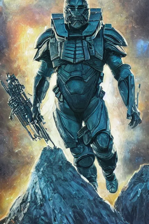 Image similar to movie still of Christopher Judge playing Teal\'c in an episode of Stargate SG-1, a ruggedly handsome hero, intricate, elegant, highly detailed, centered, digital painting, artstation, concept art, smooth, sharp focus, illustration, art by artgerm and donato giancola and Joseph Christian Leyendecker, Ross Tran, WLOP