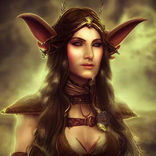 Image similar to portrait of a elven female pirate, fantasy setting, digital art, dramatic lighting, art by jason chan