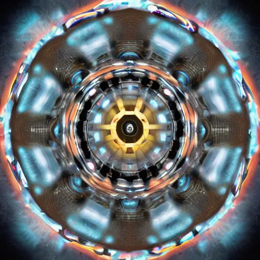 Image similar to Infinite Wheels within wheels with infinite eyes, hyperrealistic art, energy, gyroscope, tesseract