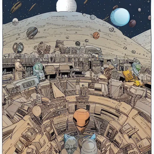 Image similar to Multiverse deep space settlement by Geoff Darrow