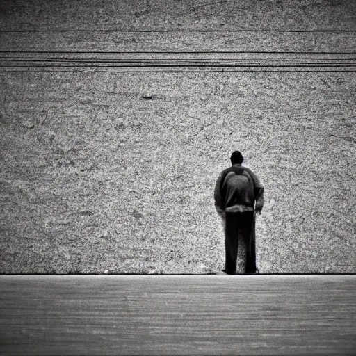 Image similar to color photograph, highly detailed visual representation of loneliness, natural light, film grain, soft vignette, sigma 85mm f/1.4 1/10 sec shutter, film still promotional image, World Press Photo awarded, IMAX 70mm footage