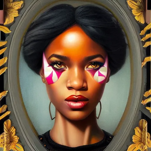 Image similar to Stockholm city portrait, black girl, Pixar style, by Tristan Eaton Stanley Artgerm and Tom Bagshaw.