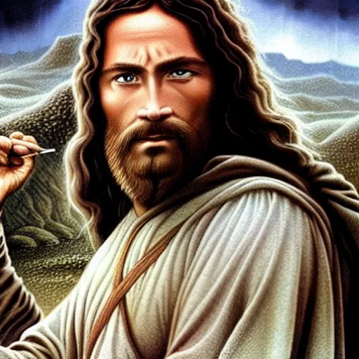 Image similar to Jesus in lord of the rings