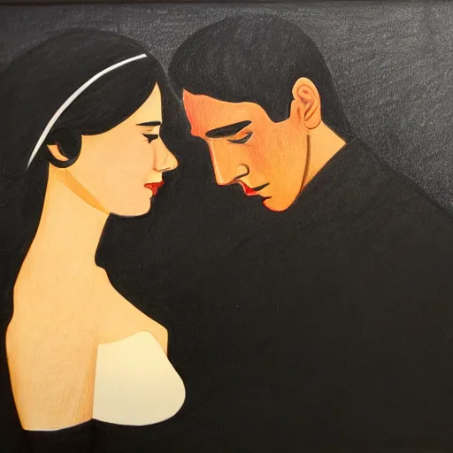 Image similar to a drawing of a man and a woman in the style of jarek puczel