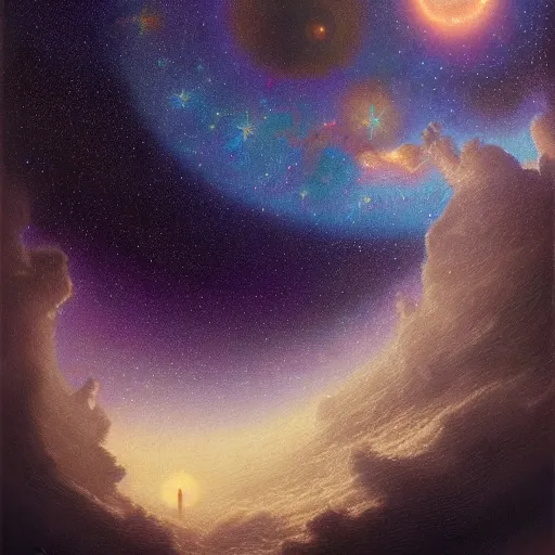 Image similar to UHD tonalism cosmic painting of John Candy, by Antonio Caparo and Ferdinand Knab and Greg Rutkowski, UHD, photorealistic, trending on artstation, trending on deviantart