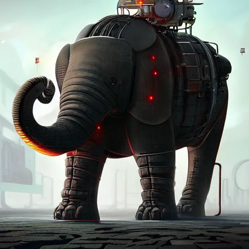 Image similar to Robot elephant atompunk, 4k, artstation, cgsociety, award-winning, masterpiece, stunning, beautiful, glorious, powerful, fantasy art