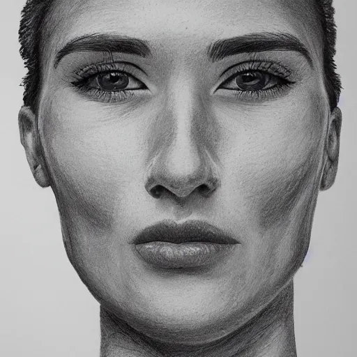 Image similar to line drawing of a realistic human face