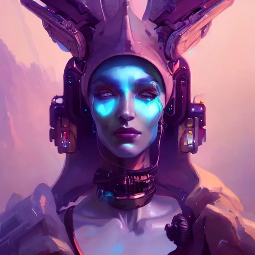 Image similar to a portrait of a beautiful cybernetic gypsy, cyberpunk concept art by pete mohrbacher and wlop and artgerm and josan gonzales, digital art, highly detailed, intricate, sci-fi, sharp focus, Trending on Artstation HQ, deviantart, unreal engine 5, 4K UHD image