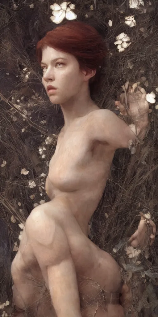 Image similar to Lucy, masterpiece by Edgar Maxence and Ross Tran and Michael Whelan, 8k, octane render