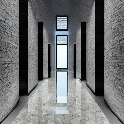 Image similar to the grand black ebony entrance, marbme floors, art by kotaro chiba, volumetric lighting, epic composition