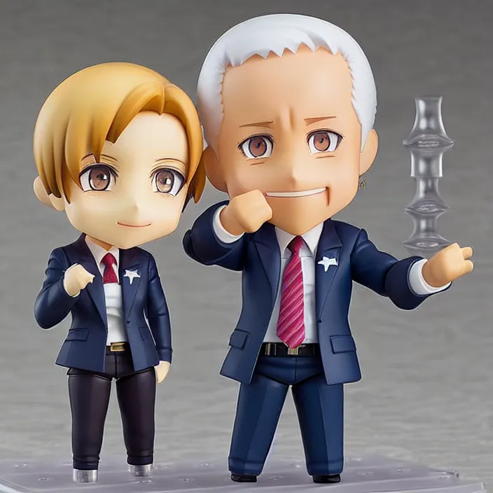 Image similar to an anime nendoroid!! figurine of (Joe Biden), fantasy, figurine , product photo