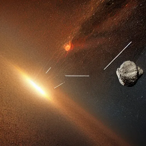 Prompt: a meteor an asteroid headed for the desert detailed, 8 k, trending on artstation