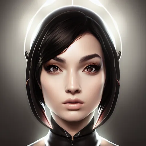 Image similar to a symmetrical portrait by artgerm, digital art, unreal engine 5, trending on artstation, deviantart, pinterest, rule of thirds, 4 k uhd image