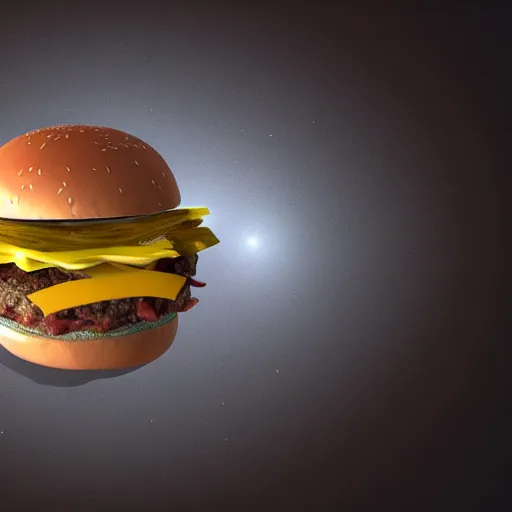 Image similar to cheeseburger is the center of universe, astronomical, vray, award winning