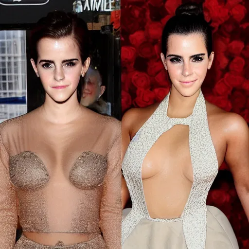 Image similar to Emma Watson with Kim Kardashian's features