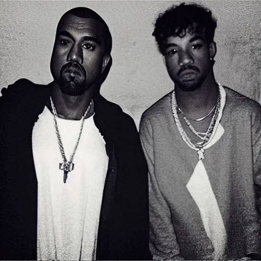 Prompt: “ kanye west and matty healy at a pub ”