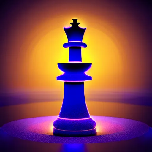 Image similar to vintage instamatic photo of a queen chess piece made of led lights, Puddles, Isometric 3D Fantasy, smooth 3D Illustration, Cinematic Matte Painting, soft render, volumetric lighting ,