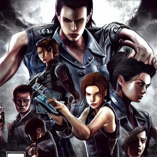 Image similar to video game box art of a ps 5 game called resident evil x : the revenge of nemesis, 4 k, highly detailed cover art.