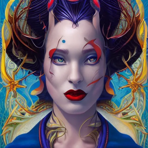 Image similar to underwater queen naga portrait, Pixar style, by Tristan Eaton Stanley Artgerm and Tom Bagshaw.