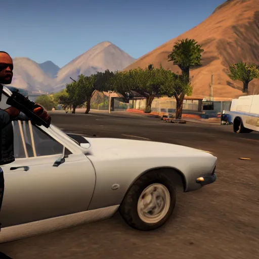 Image similar to promotional screenshot of grand theft auto videogame set in south africa