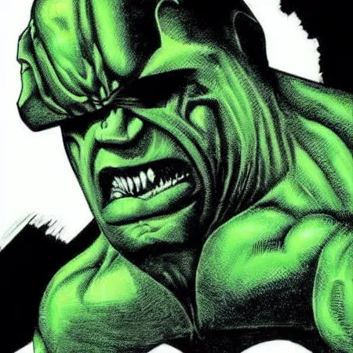 Prompt: the hip hop artist MF DOOM as the hulk