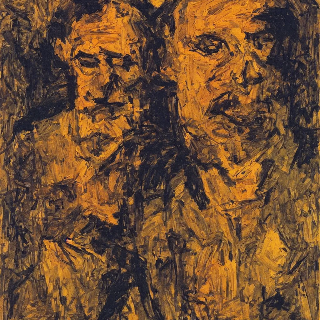 Image similar to a man by frank auerbach