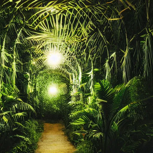 Image similar to jungle made out of light