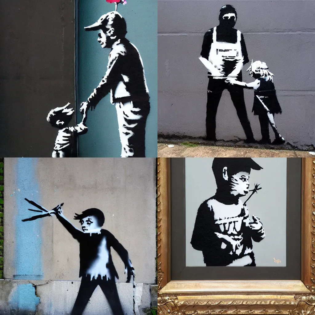 Prompt: a painting by Banksy