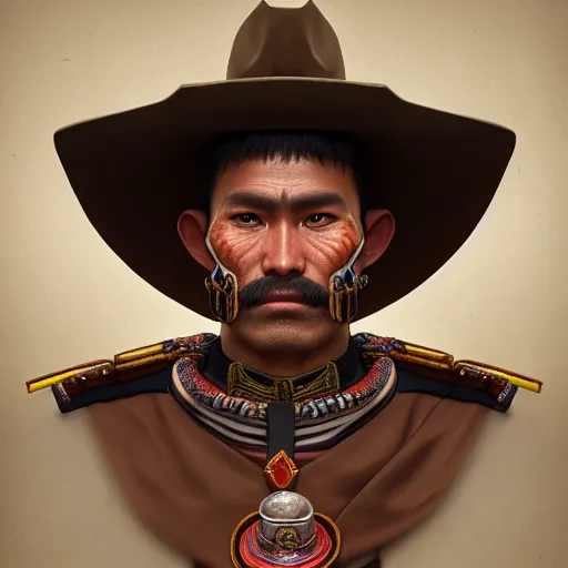 Image similar to portrait painting of an arakocra sheriff, sharp focus, award - winning, trending on artstation, masterpiece, highly detailed, intricate. art by merwild and ernesto irawan and rachel denton