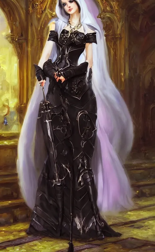 Image similar to Alchemy Imperial Princess knight gothic girl. By Konstantin Razumov, highly detailded