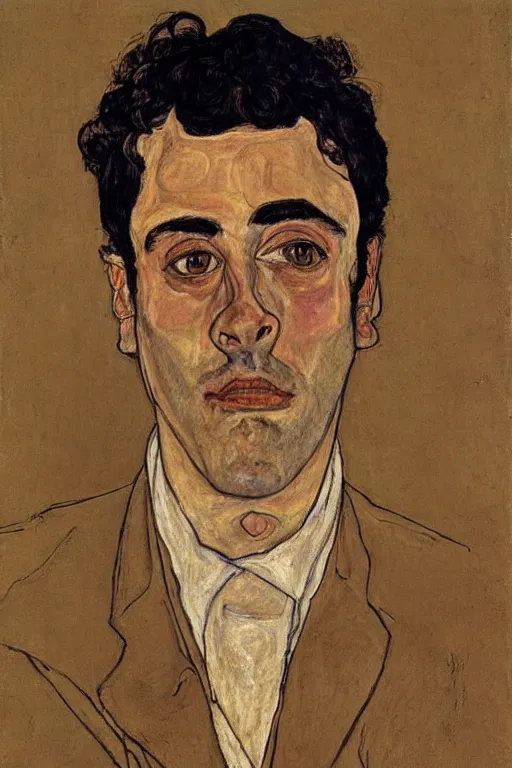 Image similar to portrait of Oscar Isaac, Egon Schiele