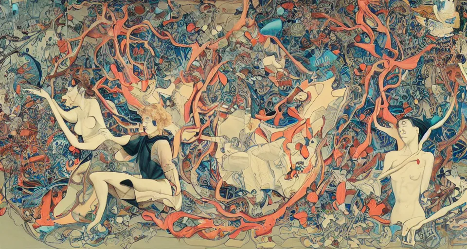 Image similar to the two complementary forces that make up all aspects and phenomena of life, by James Jean