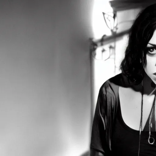 Image similar to beautiful fairuza balk in a film noir, 8 k,