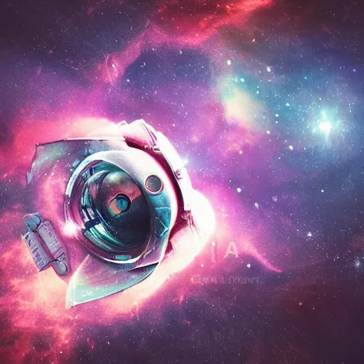 Prompt: A space ship in a nebula, highly detailed, deep depth of field, bionic, digital illustration, digital art, deep 3 point perspective, fish eye, dynamic scene, ultra detail, ultra-realistic, by Usagiinc and Ekaterina Savic