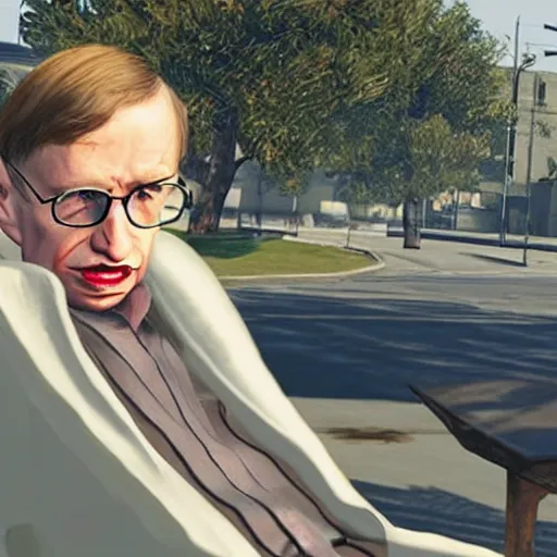 Prompt: Stephen Hawking in GTA V