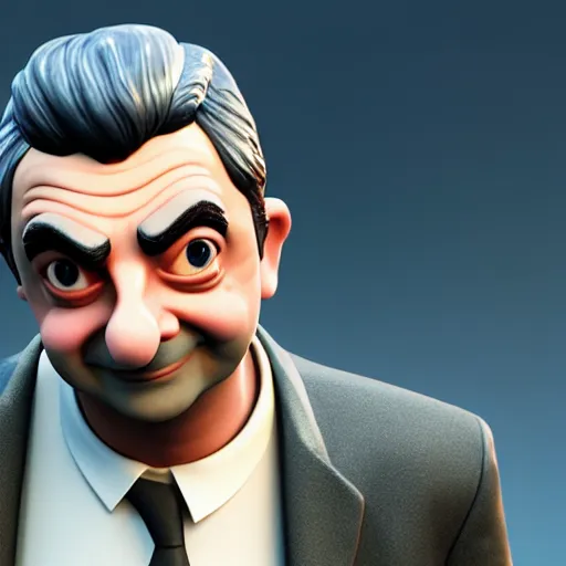 Image similar to rowan atkinson in fornite, 3 d render, unreal engine, octane render, ray tracing, unity, highly detailed, high quality, hd, 4 k, 8 k, realistic, sharp, trending