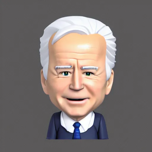 Prompt: character face portrait of a singular kawaii chibi Joe Biden in the sytle of kyoto animation, in simple background, nendoroid eyes, blender, toon rendering, toon shader