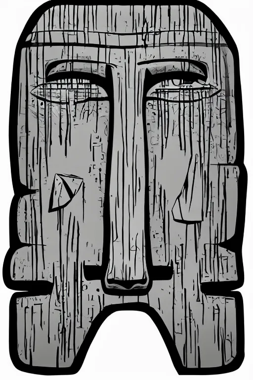 Image similar to vector moai statue digital illustration cartoon graffity street popart comics