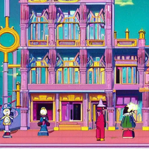 Prompt: old magic factory in sailor moon