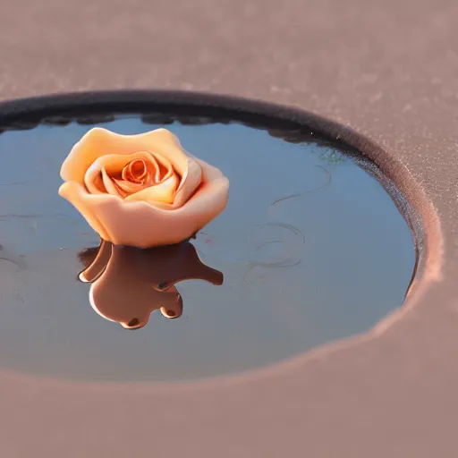 Prompt: animation of a rose melting into a puddle, detailed