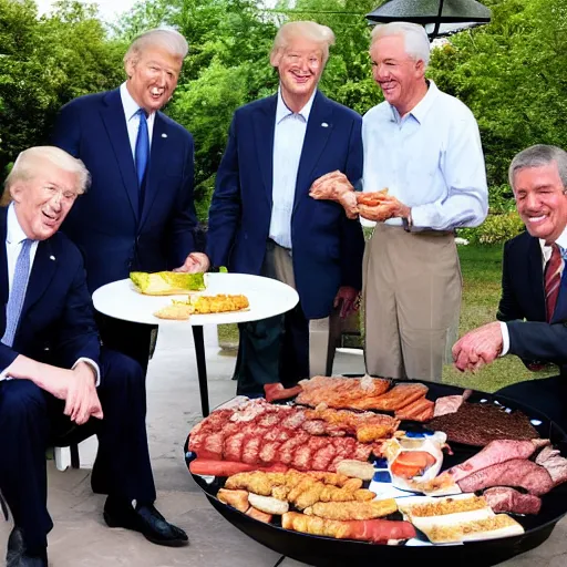 Prompt: usa presidents all having a bbq together