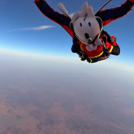 Image similar to mickey mouse skydiving