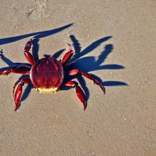 Image similar to A cute smiling crab on the beach, photo