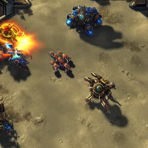 Image similar to an ingame screenshot of starcraft 2